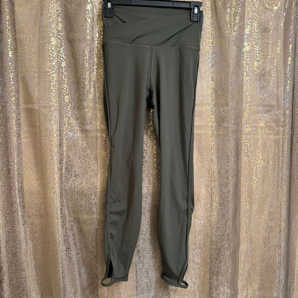 Nike Olive Green Yoga Training High Rise 7/8 Athletic Leggings Small EUC